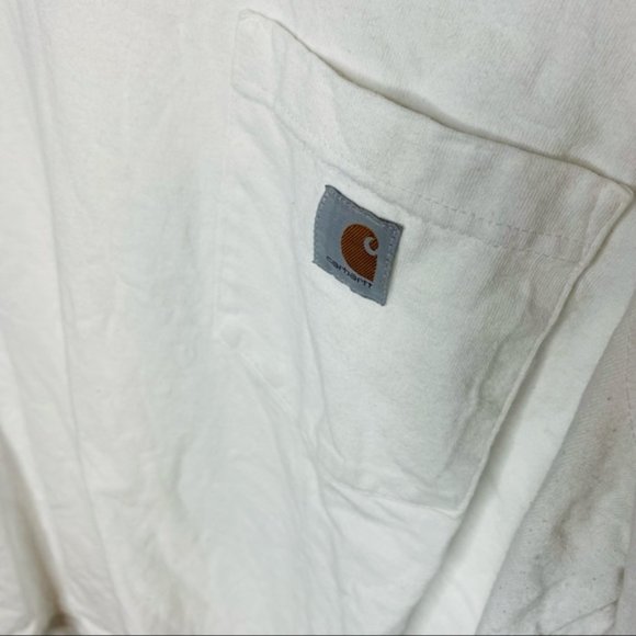 New Carhartt Mens White Pocket Workwear Logo Basic Tee T-Shirt Size 2XL - Picture 1 of 3